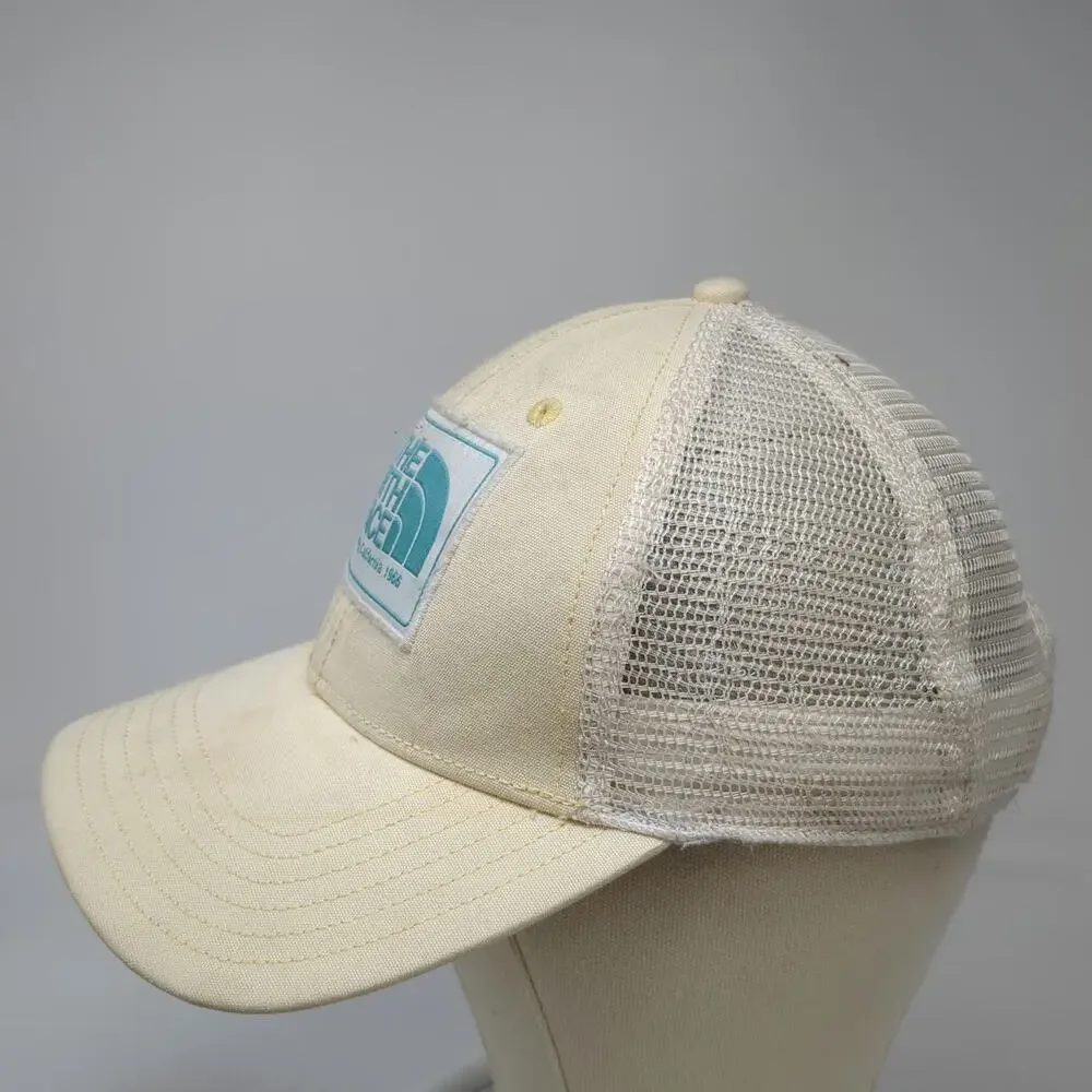The North Face Trucker Hat Beige One Size Mesh Back Snapback Berkeley Patch Logo